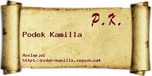 Podek Kamilla névjegykártya